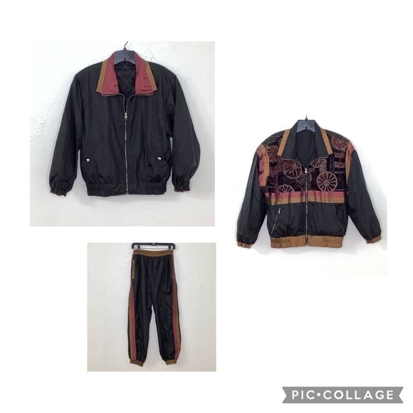 Vintage 80’s Chili Pepper reversible parachute tracksuit jacket & pant SZ S RARE - Picture 1 of 16